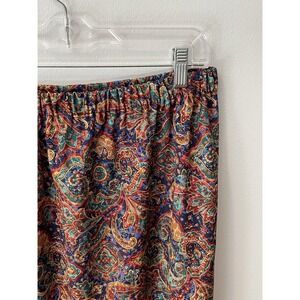 Vintage 90s Paisley Skirt Womens Large Tag Size 16 Elastic Waist USA Made Retro